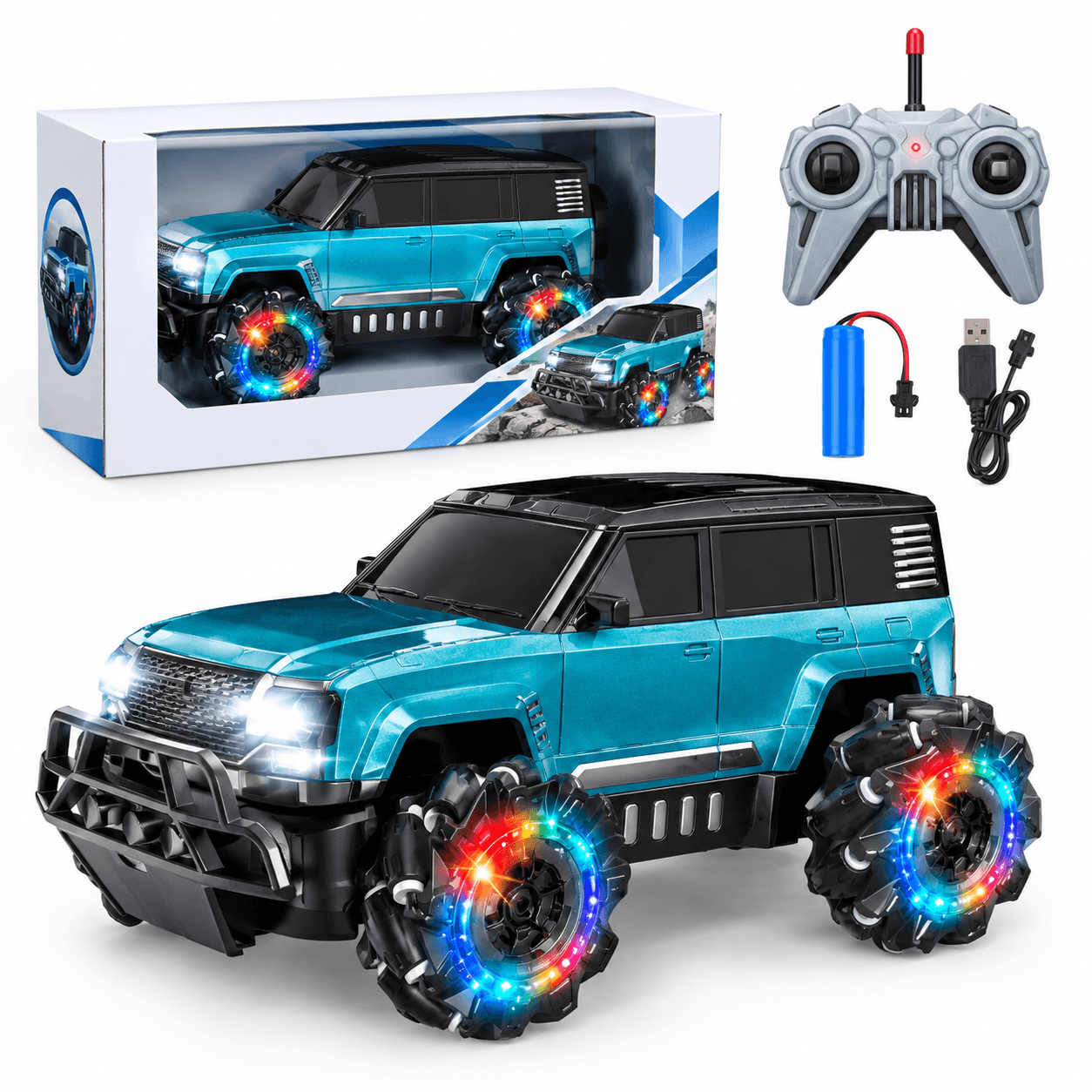 RC Big Size Drift Car with Smoke & Light-Up Tyres | Remote Control Car for Kids