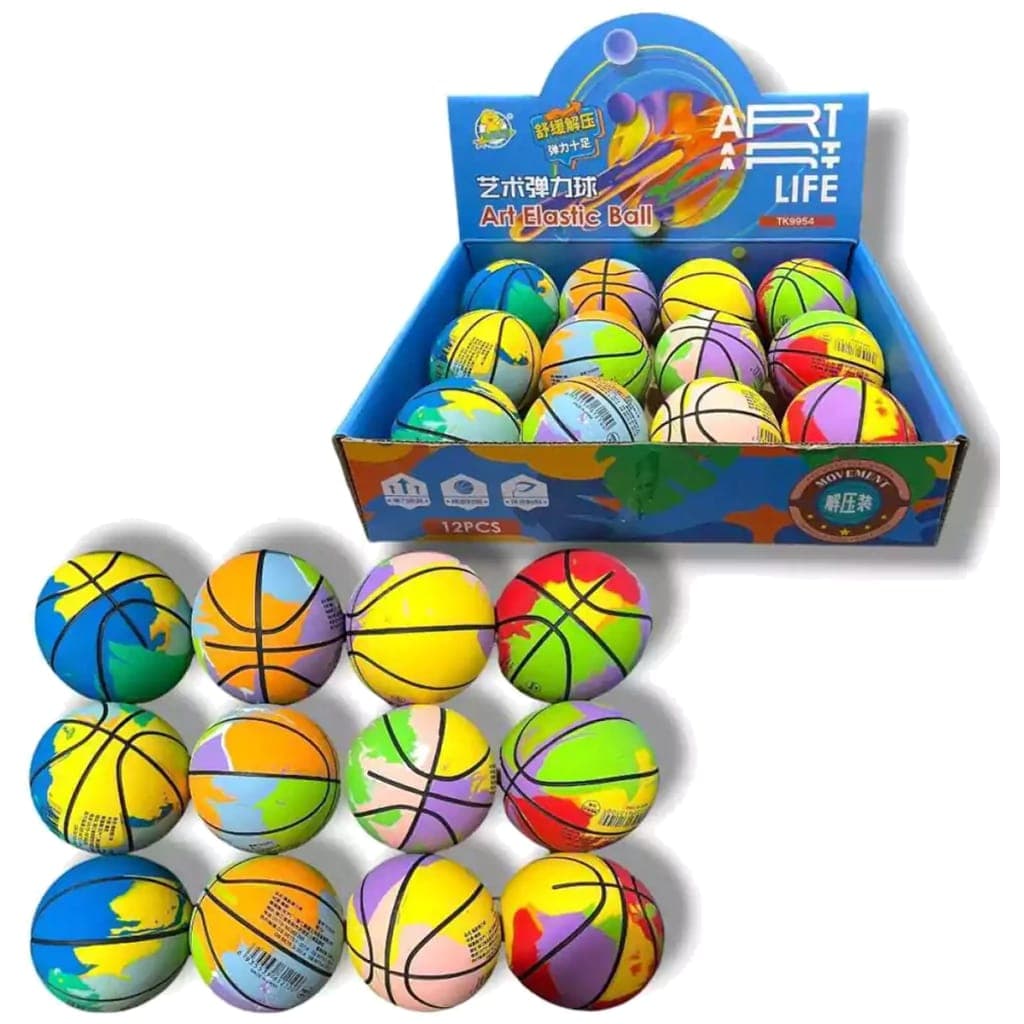 Art Elastic Ball Box (Pack of 12) | Return Gift Toys for Kids