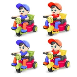Tricycle Toys for Kids Pack of 4, Food Delivery Ride On Baby Trike - Pack of 4 Pcs