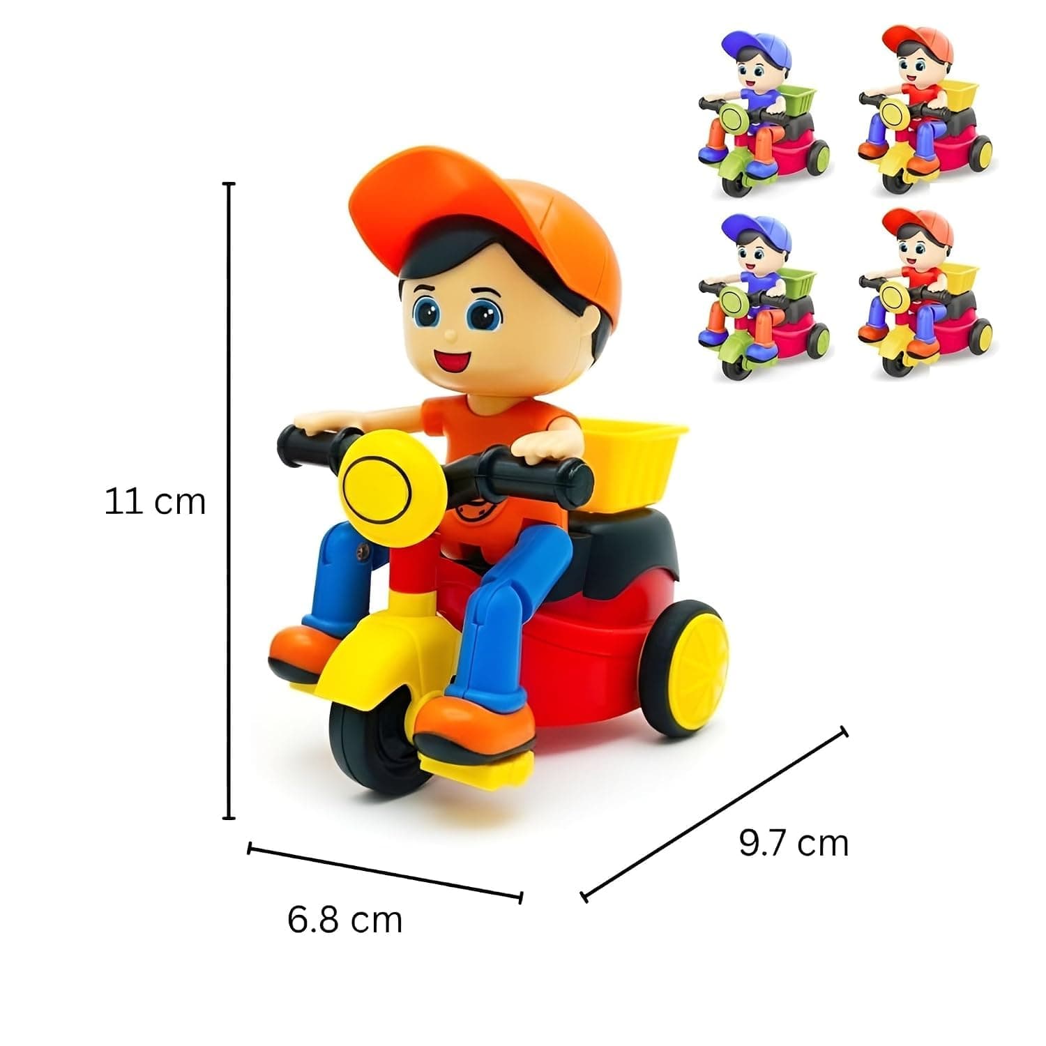 Tricycle Toys for Kids Pack of 4, Food Delivery Ride On Baby Trike - Pack of 4 Pcs — view 3