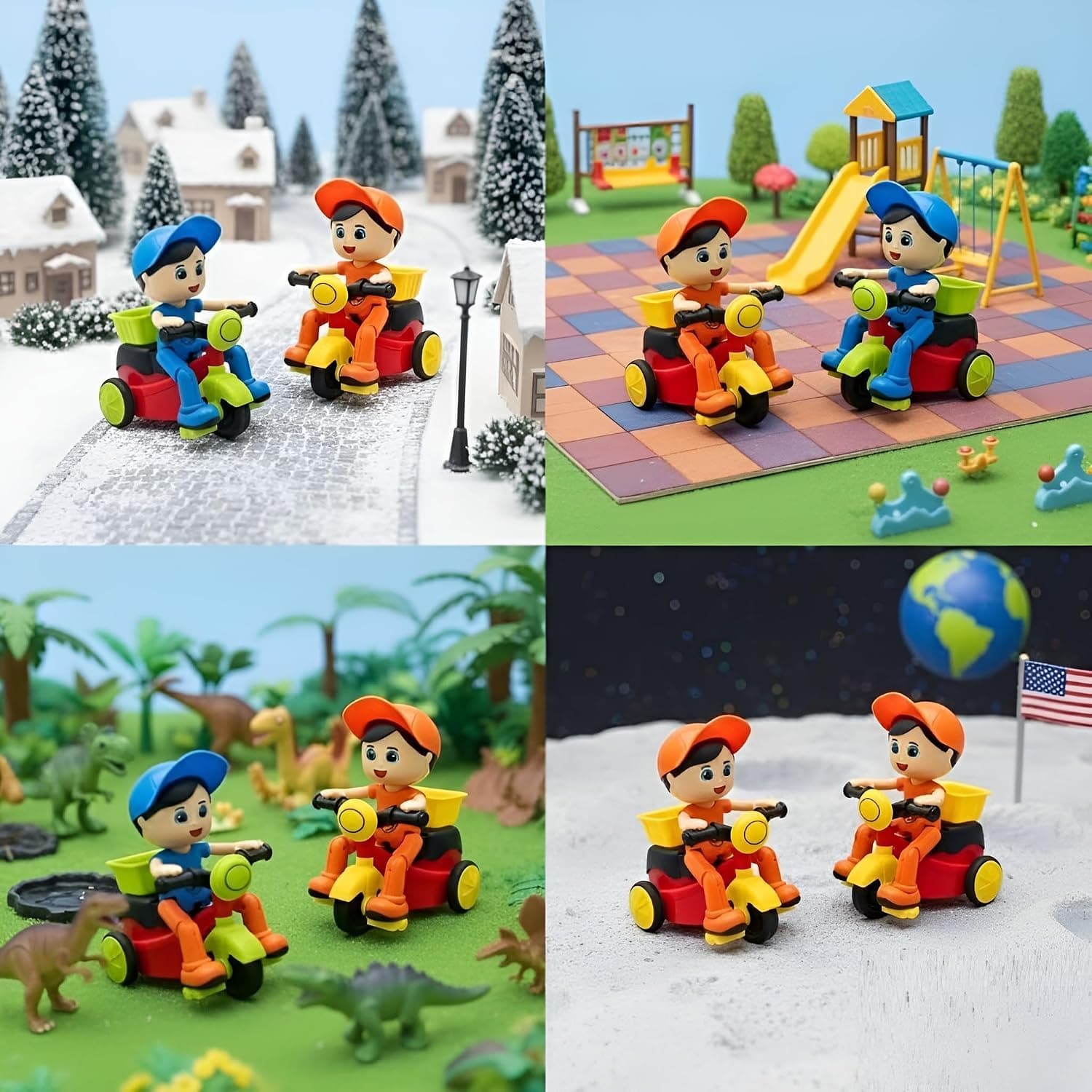 Tricycle Toys for Kids Pack of 4, Food Delivery Ride On Baby Trike - Pack of 4 Pcs — view 7