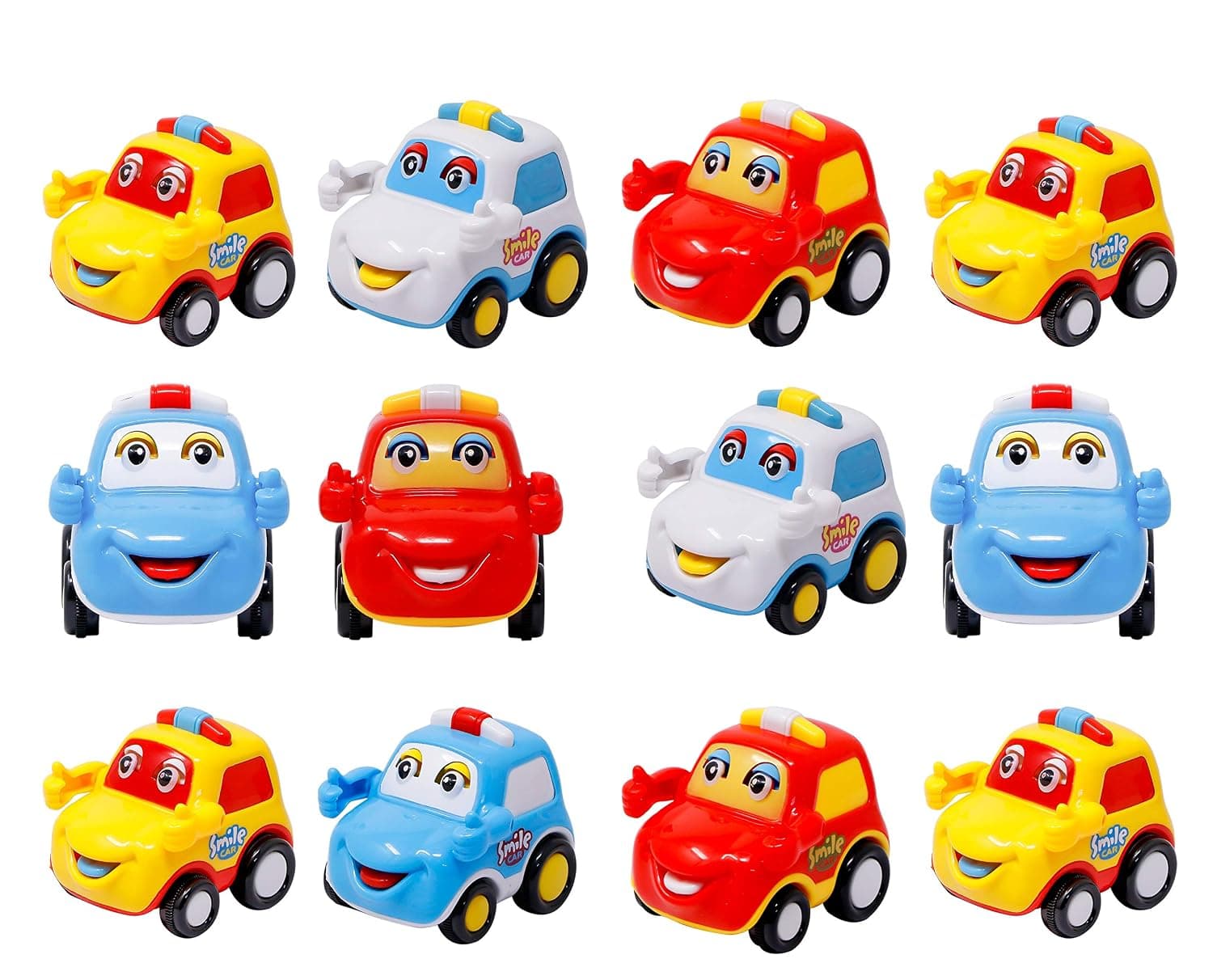 Set Of 4 Friction Mini Cars Car Toy Push And Go Car Vehicles Toys, Cartoon Cars For Toddlers Kids| Crawling Vehicle Toy For Kids, Assorted