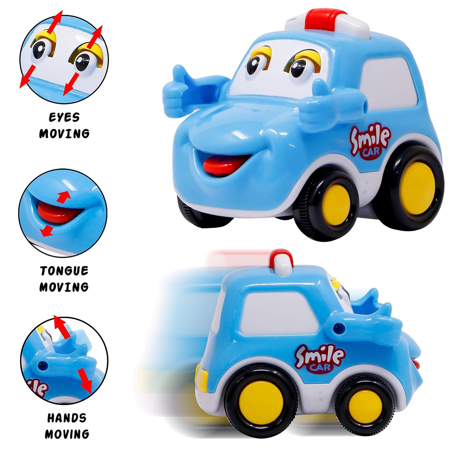 Set Of 4 Friction Mini Cars Car Toy Push And Go Car Vehicles Toys, Cartoon Cars For Toddlers Kids| Crawling Vehicle Toy For Kids, Assorted — view 6