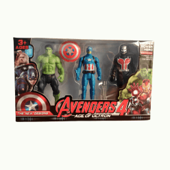 Avengers 3-in-1 Action Figures Set | 8 Random Characters Surprise Pack | Color as per Stock dispatched | Pack of 1