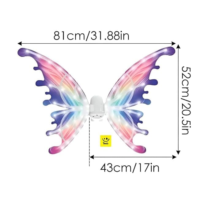 Electric Butterfly Wings Set for Girls | Light-Up Fairy Wings with Music | Pretend Play Costume — view 4