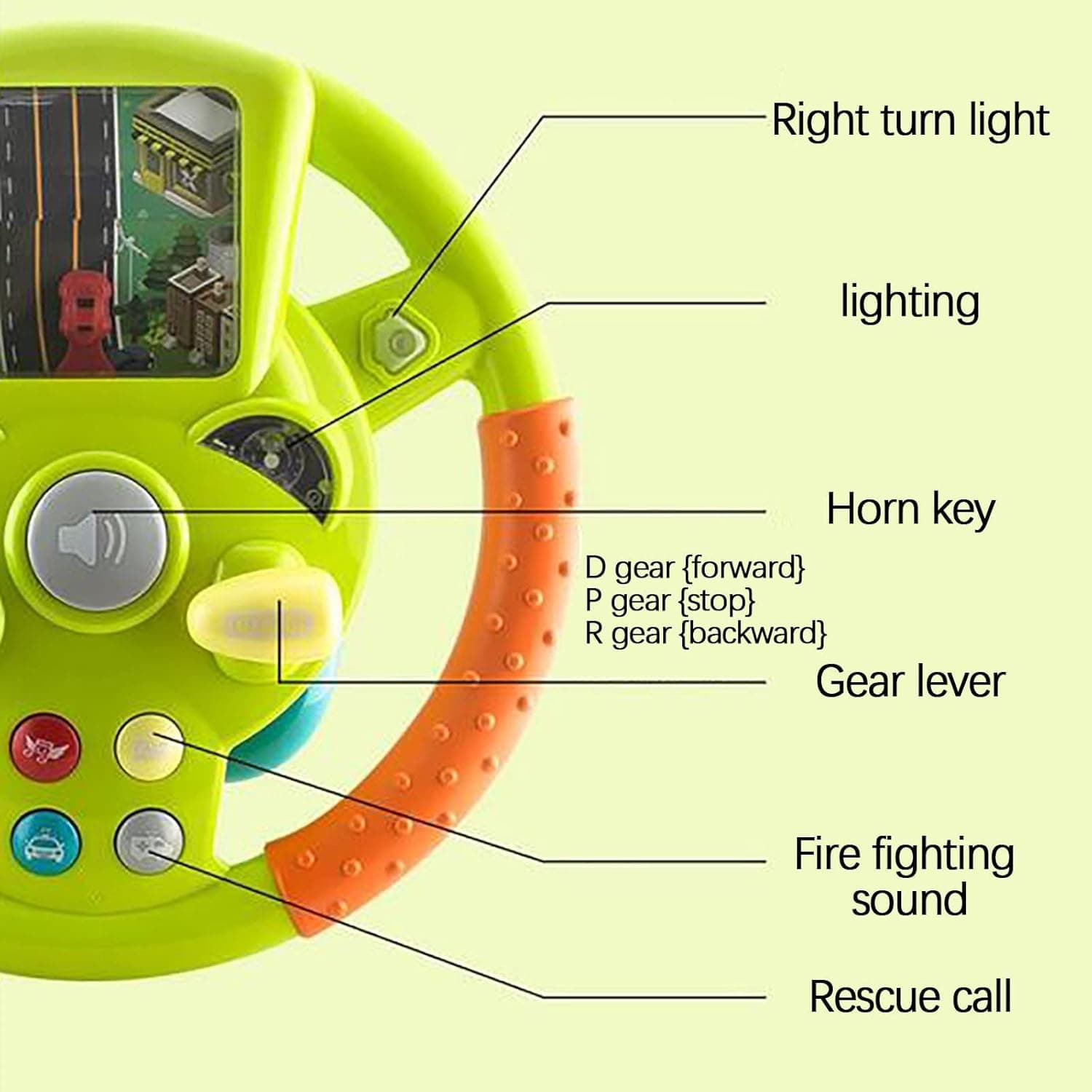 Little Driver Steering Wheel Toy with Lights & Sounds | Driving Simulator for Kids | Color as per Stock dispatched — view 5