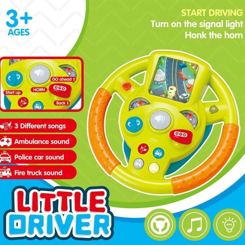 Little Driver Steering Wheel Toy with Lights & Sounds | Driving Simulator for Kids | Color as per Stock dispatched — view 6