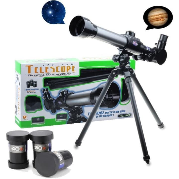 Refined Telescope Kit with Tripod | 20x, 30x & 40x Eyepieces | Science Toy for Kids Ages 8+