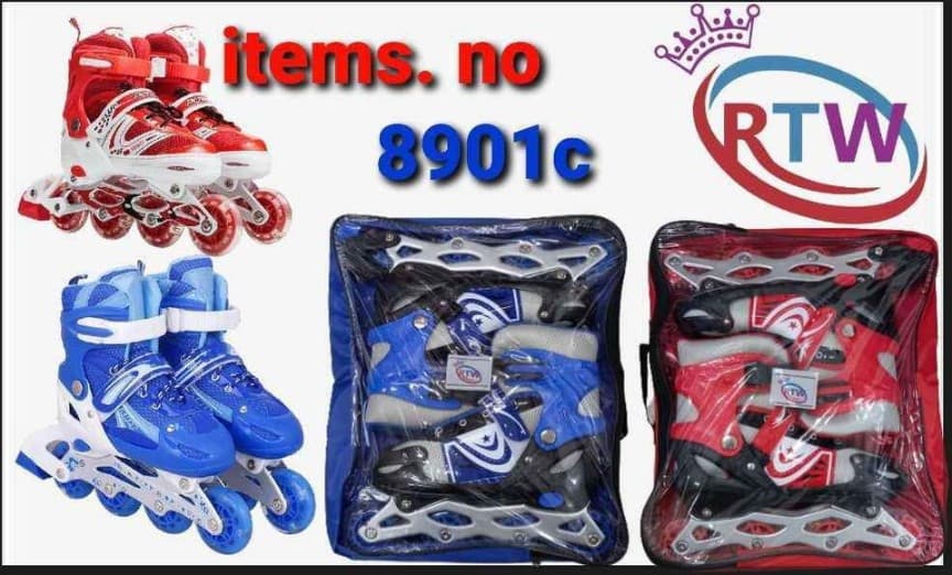 Adjustable Inline Roller Skates for Kids | Brake Stopper | Color as per Stock dispatched — view 2