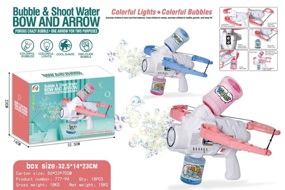 Bubble & Water Shoot Bow and Arrow Blaster | Colorful Lights & Bubbles | Color as per Stock dispatched — view 3