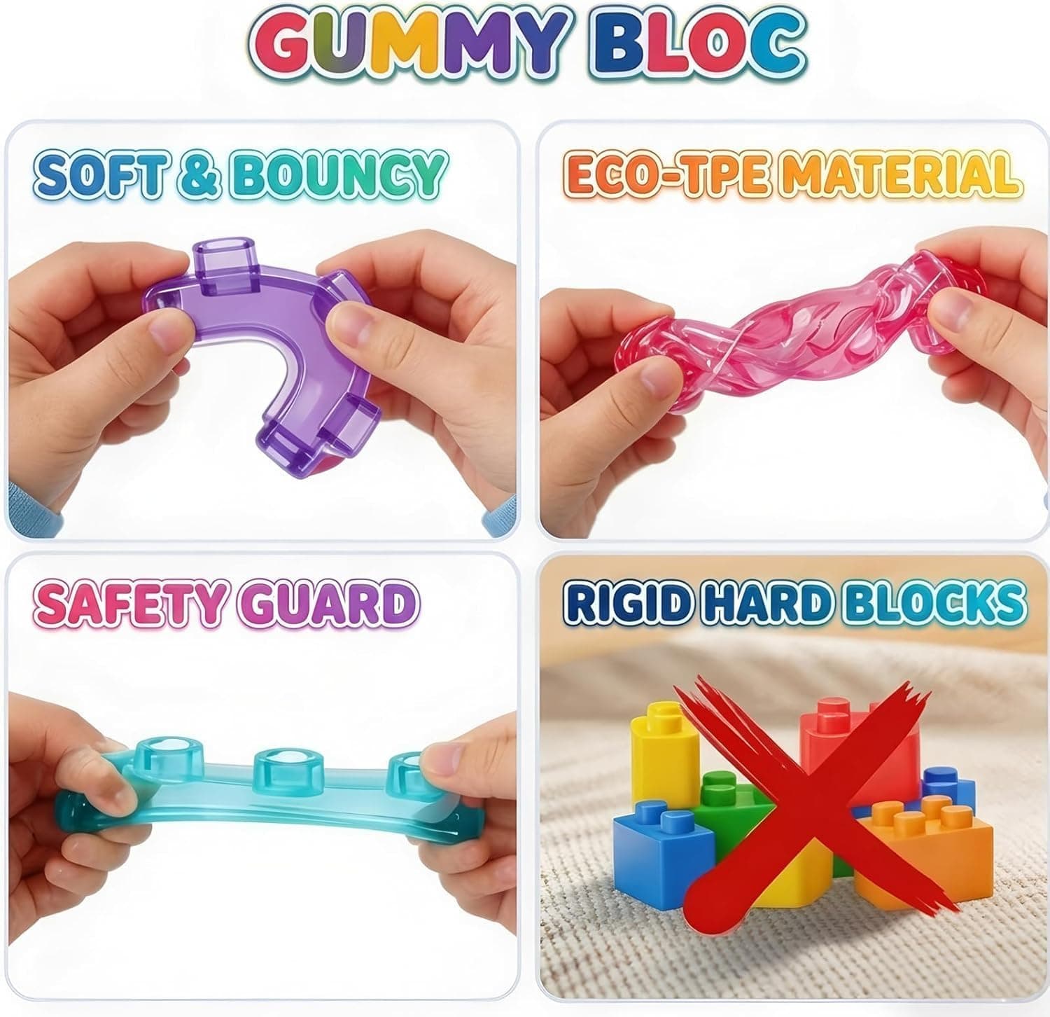 Jelly Building Blocks Set (20 Pcs) | Colourful Magic Gummy Blocks for Kids Ages 3+ — view 5