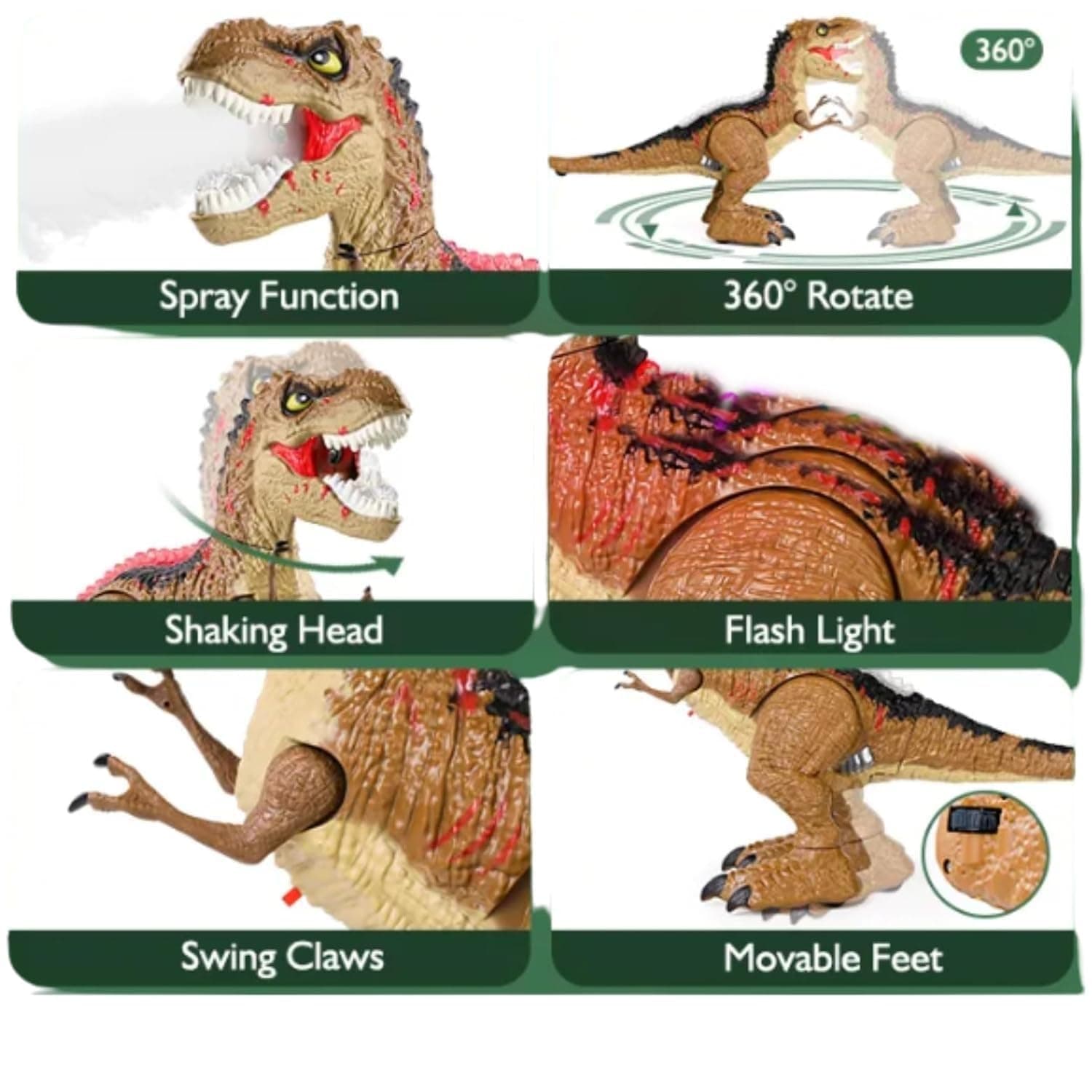 Remote Control Dinosaur Toy with Lights and Sound Multicolour Walking T-Rex for Kids Ages 3+ — view 4
