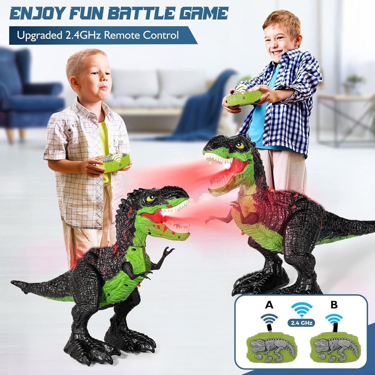 Remote Control Dinosaur Toy with Lights and Sound Multicolour Walking T-Rex for Kids Ages 3+ — view 6