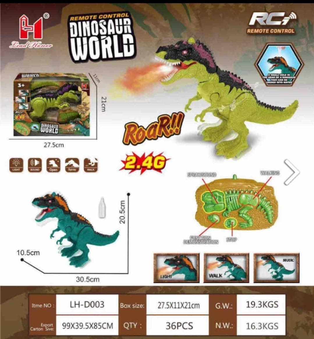 Remote Control Dinosaur Toy with Lights and Sound Multicolour Walking T-Rex for Kids Ages 3+ — view 8