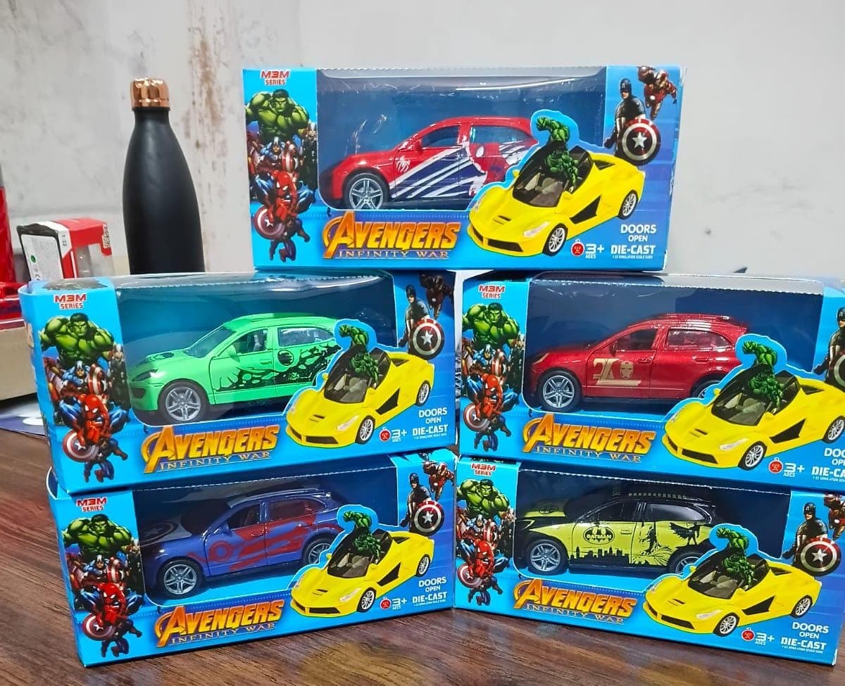 Kidoyz Avengers Die-Cast Metal Toy Car | Small Alloy Model Car | Collectible Car Toy for Kids | Color As Per Stock