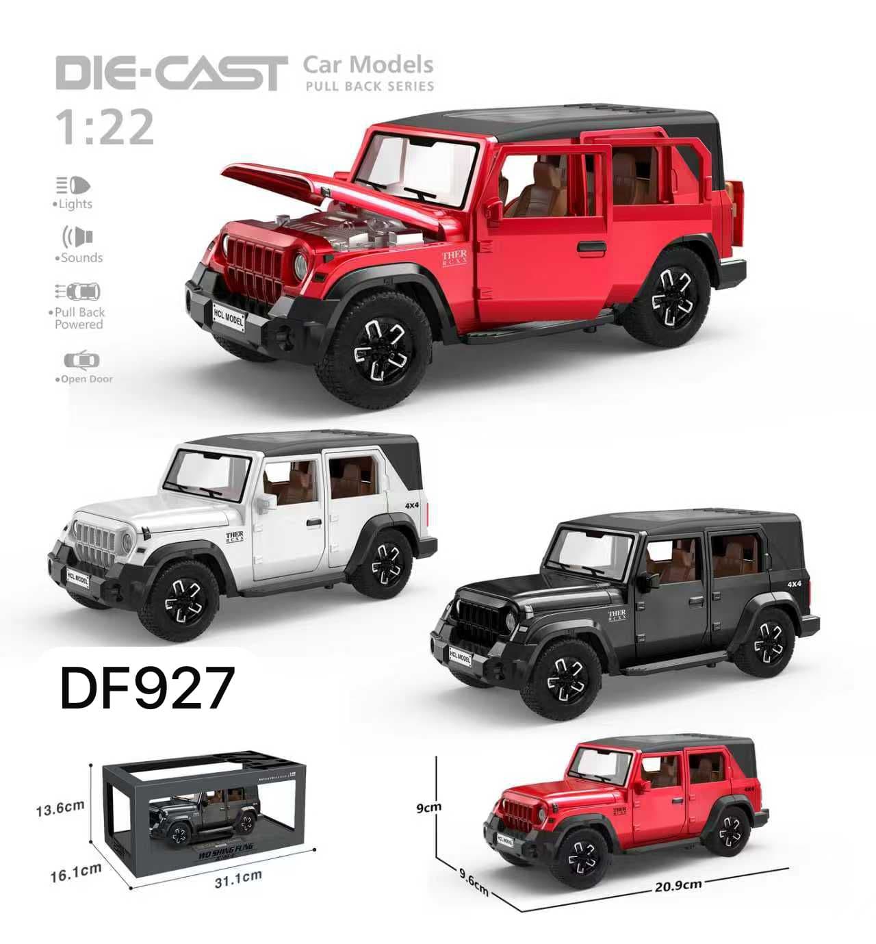 Kidoyz Thar Die-Cast Metal Toy Car | Large Alloy Model Car | Collectible Car Toy for Kids | Color As Per Stock — view 2