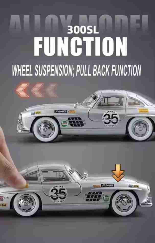Kidoyz 300-SL Mercedes Die-Cast Metal Toy Car | Large Alloy Model Car | Collectible Car Toy for Kids | Color As Per Stock — view 5