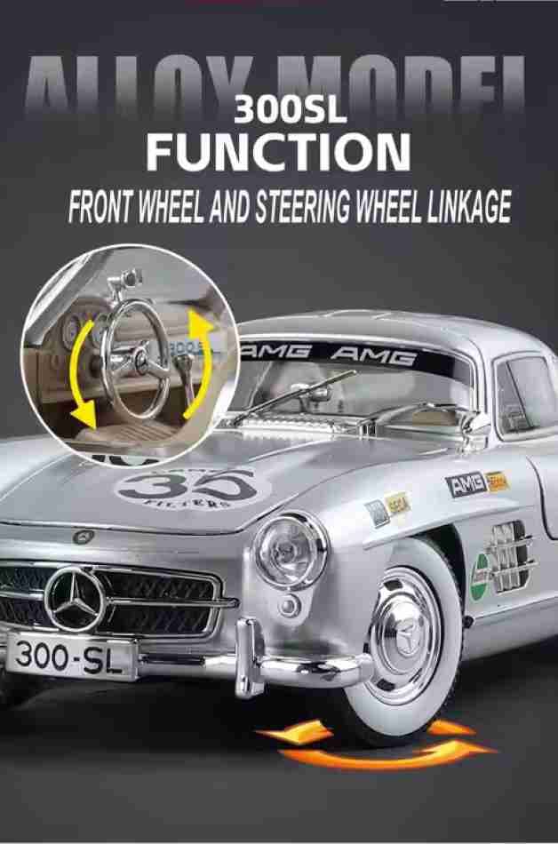 Kidoyz 300-SL Mercedes Die-Cast Metal Toy Car | Large Alloy Model Car | Collectible Car Toy for Kids | Color As Per Stock — view 6