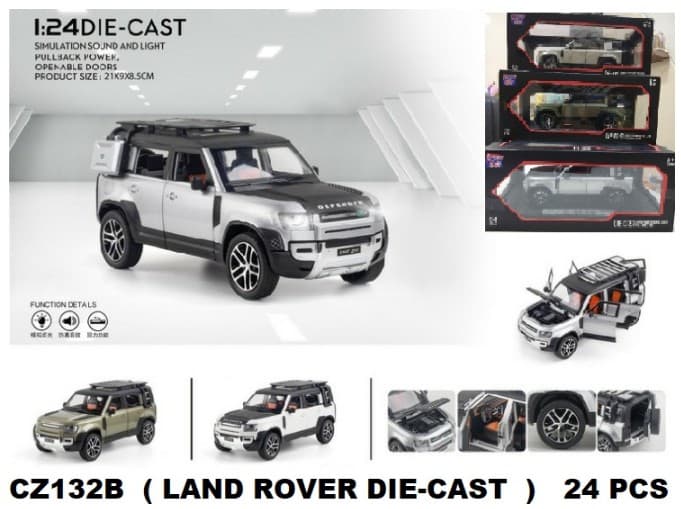 Kidoyz Defender Die-Cast Metal Toy Car | Large Alloy Model Car | Collectible Car Toy for Kids | Color As Per Stock — view 2
