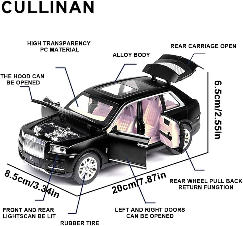 Kidoyz Cullinan Die-Cast Metal Toy Car | Large Alloy Model Car | Collectible Car Toy for Kids | Color As Per Stock — view 4
