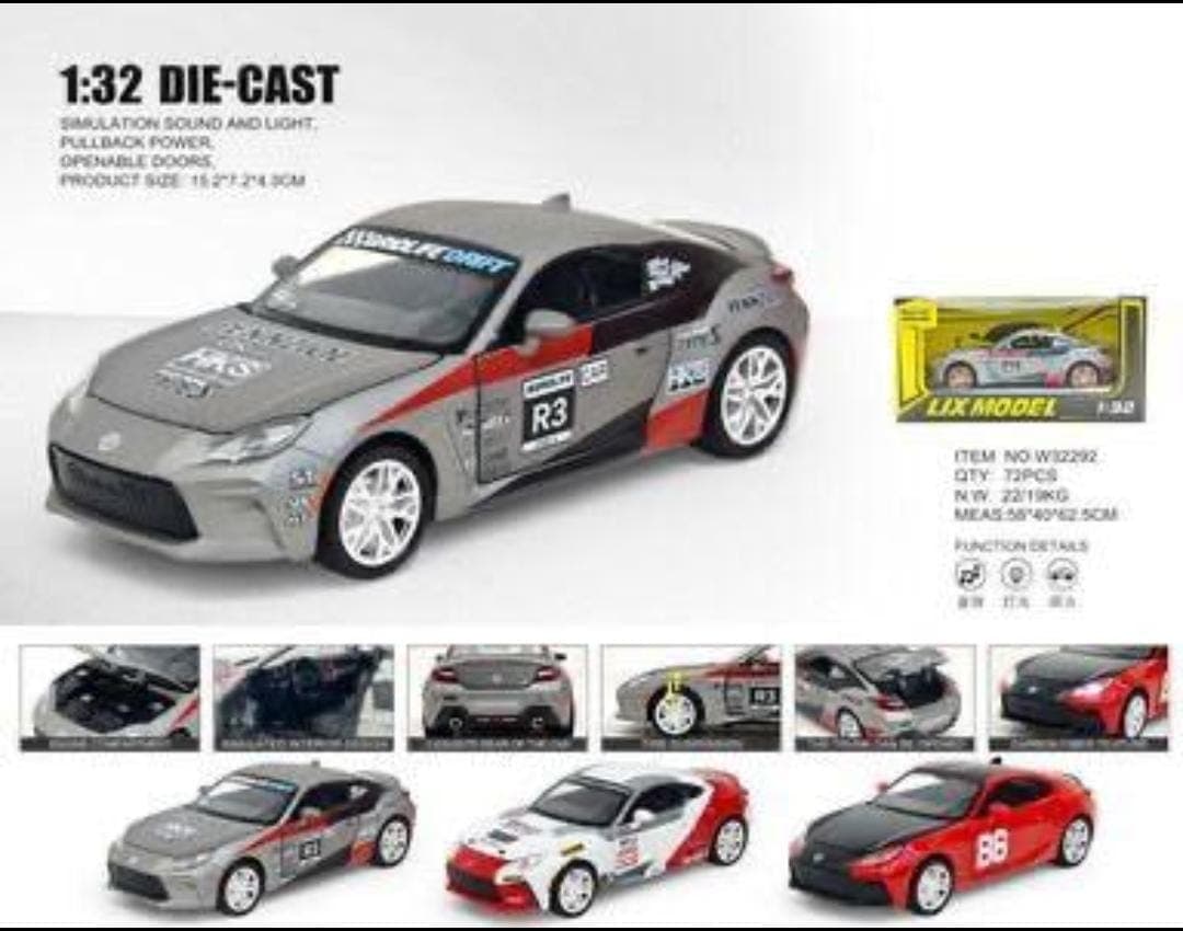 Kidoyz GR86 Die-Cast Metal Toy Car | Medium Alloy Model Car | Collectible Car Toy for Kids | Color As Per Stock — view 2
