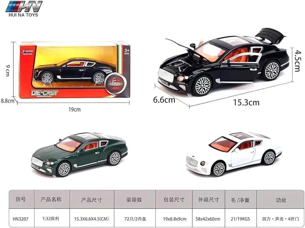 Kidoyz Bentley Die-Cast Metal Toy Car | Medium Alloy Model Car | Collectible Car Toy for Kids | Color As Per Stock — view 2