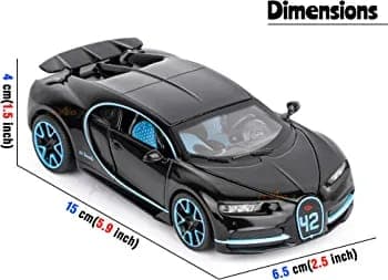 Kidoyz Bugatti Die-Cast Metal Toy Car | Medium Alloy Model Car | Collectible Car Toy for Kids | Color As Per Stock — view 10