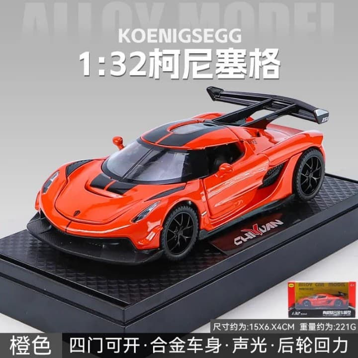 Kidoyz Jesko Die-Cast Metal Toy Car | Medium Alloy Model Car | Collectible Car Toy for Kids | Color As Per Stock — view 4