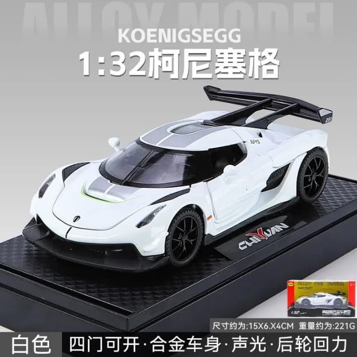 Kidoyz Jesko Die-Cast Metal Toy Car | Medium Alloy Model Car | Collectible Car Toy for Kids | Color As Per Stock — view 6