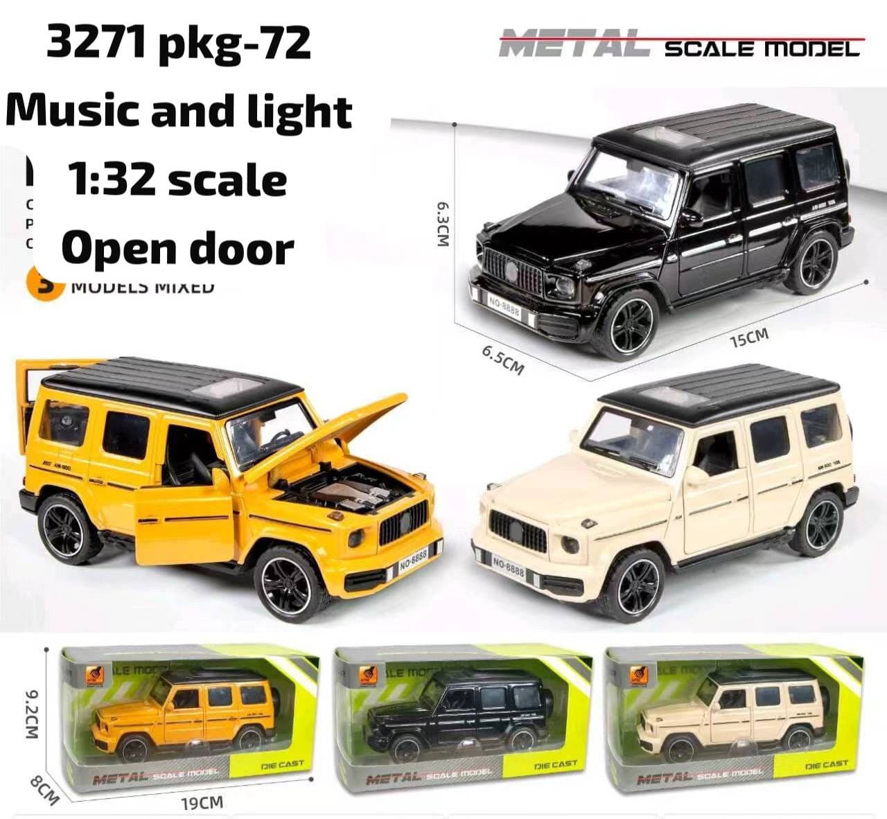 Kidoyz G-Wagon Die-Cast Metal Toy Car | Medium Alloy Model Car | Collectible Car Toy for Kids | Color As Per Stock — view 2