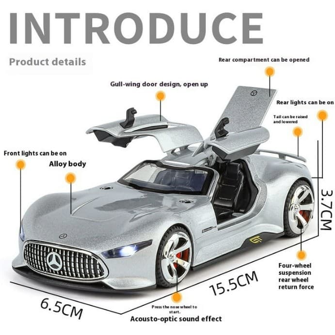 Kidoyz AMG Die-Cast Metal Toy Car | Medium Alloy Model Car | Collectible Car Toy for Kids | Color As Per Stock — view 7