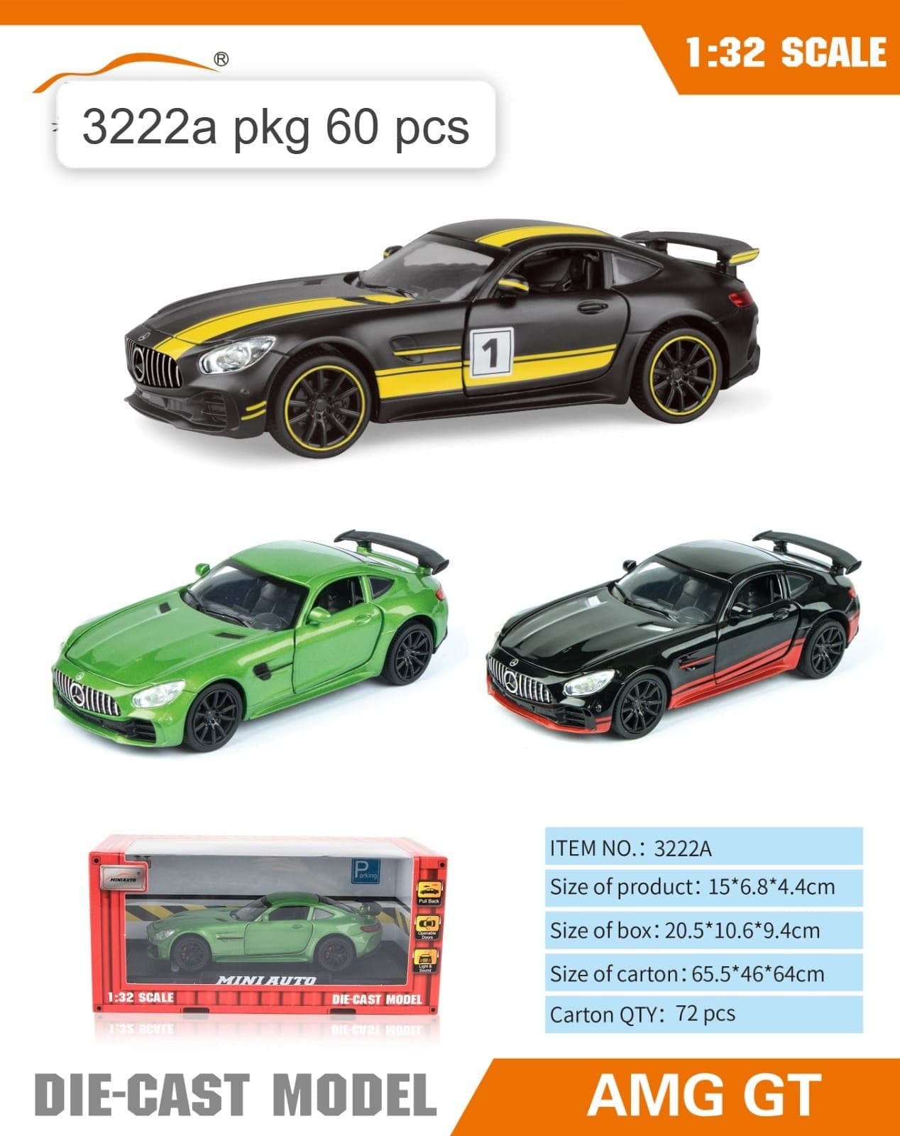 Kidoyz GT Die-Cast Metal Toy Car | Medium Alloy Model Car | Collectible Car Toy for Kids | Color As Per Stock — view 4