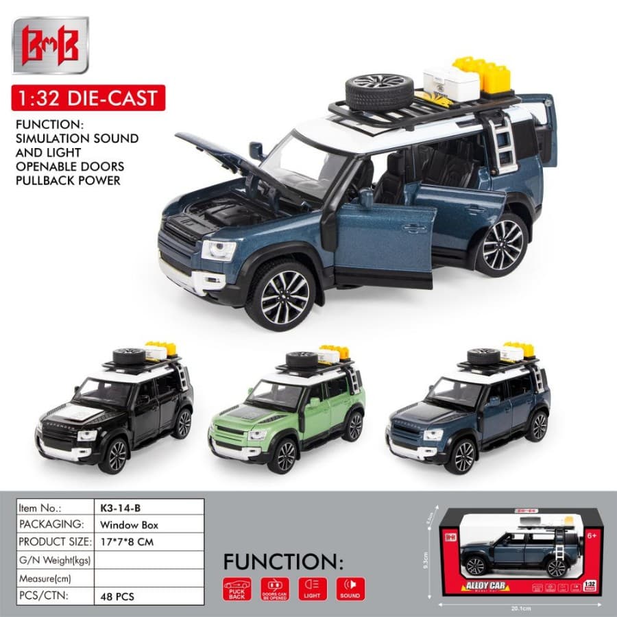 Kidoyz Defender Die-Cast Metal Toy Car | Medium Alloy Model Car | Collectible Car Toy for Kids | Color As Per Stock — view 2