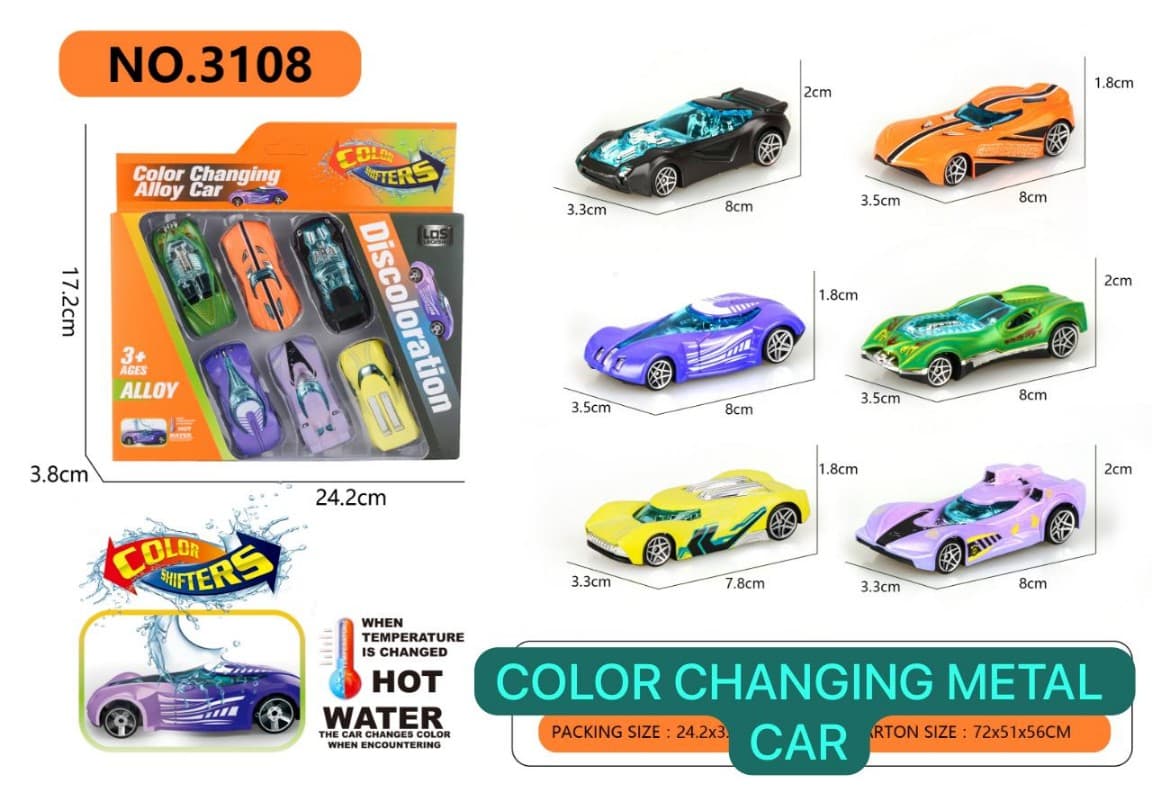 Kidoyz Colour Changing Alloy Die-Cast Metal Toy Car | Alloy Model Car | Collectible Car Toy for Kids | Color As Per Stock — view 2