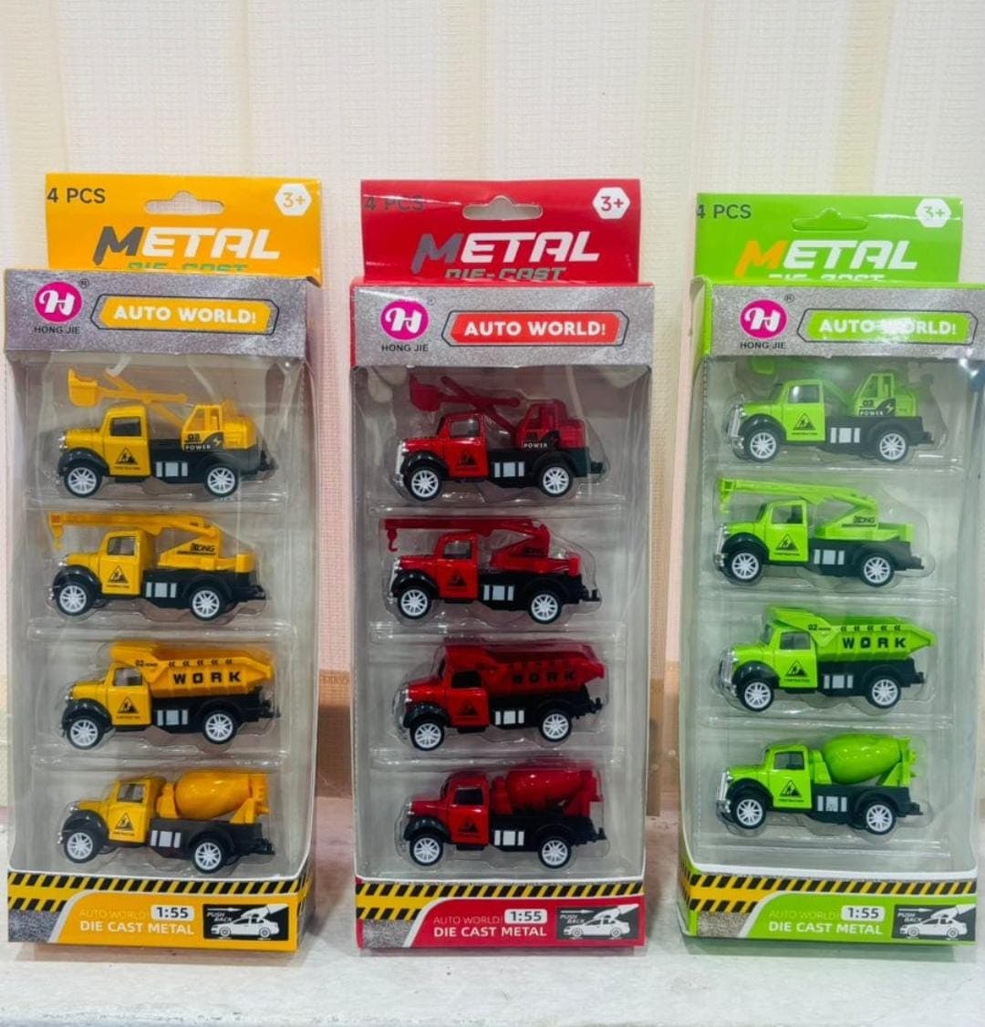Kidoyz 4 Pcs Auto World Die-Cast Metal Toy Car Set | Set of 4 Alloy Model Cars | Collectible Car Toys for Kids | Color As Per Stock — view 2