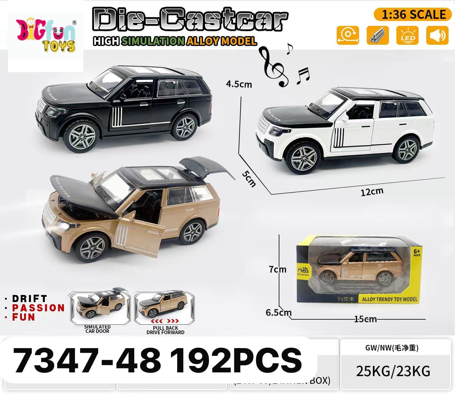Kidoyz Die-Cast Range Rover Die-Cast Metal Toy Car | Small Alloy Model Car | Collectible Car Toy for Kids | Color As Per Stock — view 2