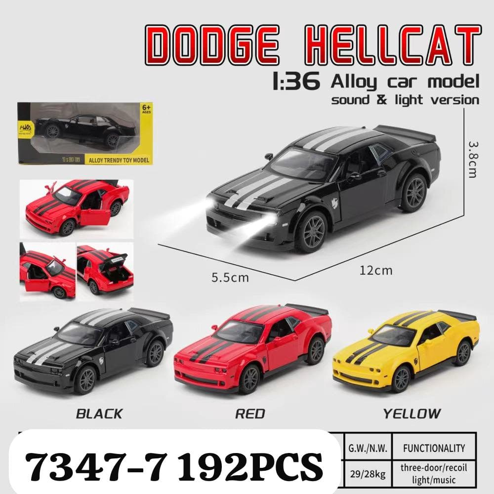 Kidoyz Hellcat Die-Cast Metal Toy Car | Small Alloy Model Car | Collectible Car Toy for Kids | Color As Per Stock — view 2