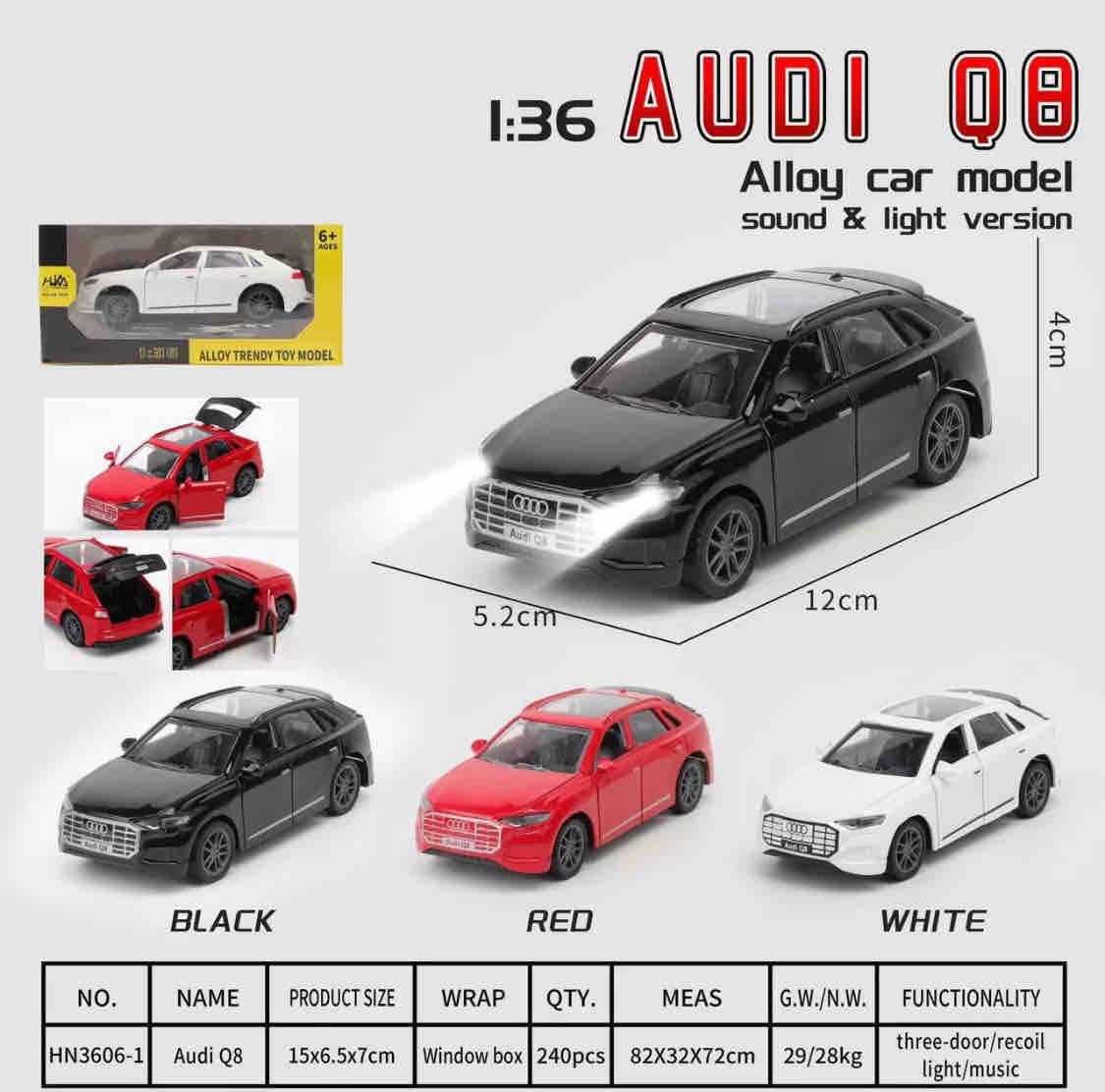 Kidoyz Audi Die-Cast Metal Toy Car | Small Alloy Model Car | Collectible Car Toy for Kids | Color As Per Stock — view 2
