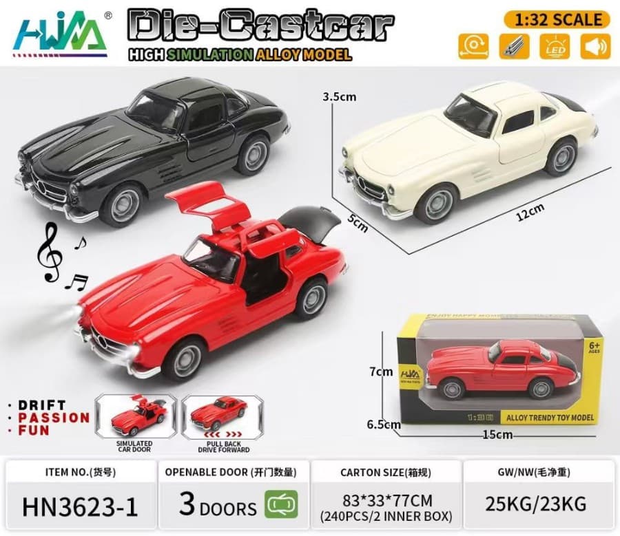 Kidoyz Die-Cast Vintage Die-Cast Metal Toy Car | Small Alloy Model Car | Collectible Car Toy for Kids | Color As Per Stock — view 3