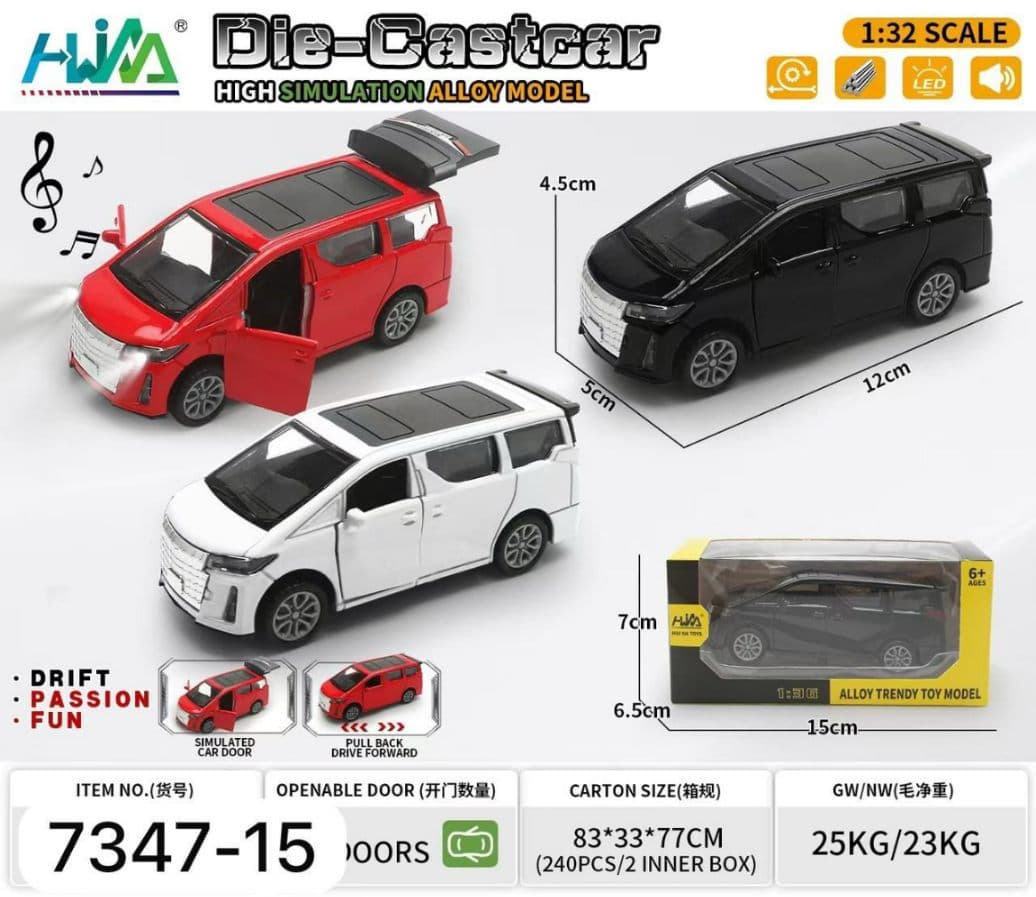 Kidoyz Die-Cast Alphard Die-Cast Metal Toy Car | Small Alloy Model Car | Collectible Car Toy for Kids | Color As Per Stock — view 2
