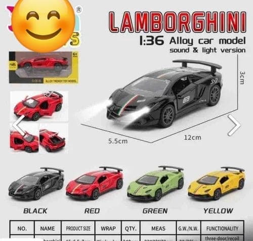 Kidoyz Die-Cast 1:36 Scale Lamborghini Die-Cast Metal Toy Car | Small Alloy Model Car | Collectible Car Toy for Kids | Color As Per Stock — view 2