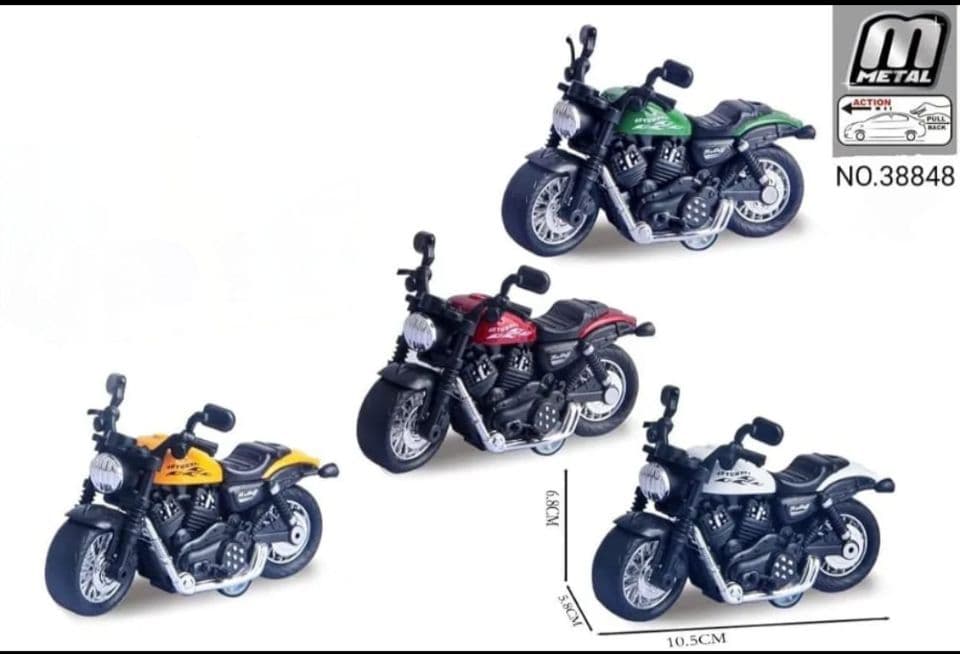 Kidoyz Coo Coo Bike Die-Cast Metal Motorcycle Toy | Small Alloy Scale Model Motorcycle | Collectible Vehicle Toy for Kids | Color As Per Stock — view 6