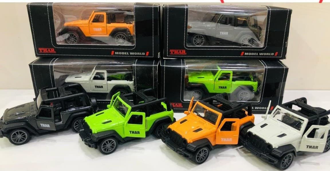 Kidoyz Thar Mix Models Die-Cast Metal Toy Car | Small Alloy Model Car | Collectible Car Toy for Kids | Color As Per Stock — view 3