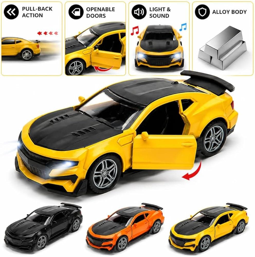 Kidoyz Die-Cast Camaro Die-Cast Metal Toy Car | Small Alloy Model Car | Collectible Car Toy for Kids | Color As Per Stock — view 2