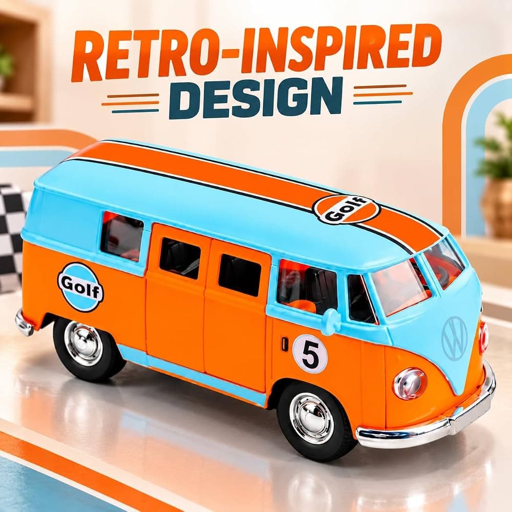 Kidoyz Bus Die-Cast Metal Bus Toy | Small Alloy Scale Model Bus | Collectible Vehicle Toy for Kids | Color As Per Stock