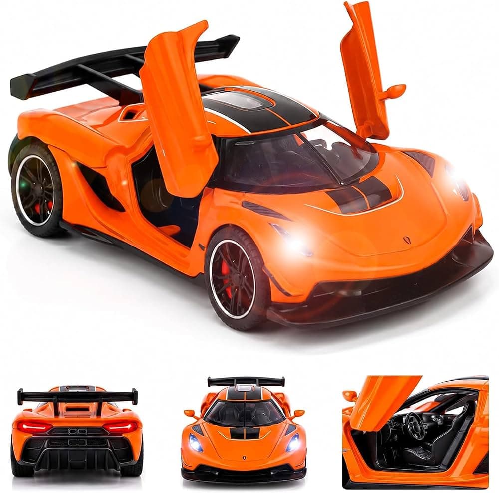 Kidoyz Jesko Die-Cast Metal Toy Car | Medium Alloy Model Car | Collectible Car Toy for Kids | Color As Per Stock