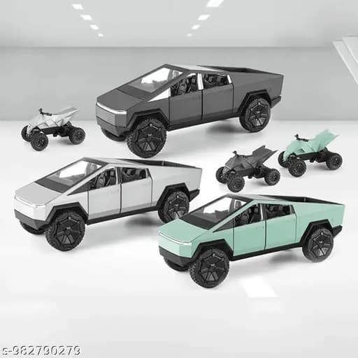 Kidoyz Tesla Die-Cast Metal Toy Car | Large Alloy Model Car | Collectible Car Toy for Kids | Color As Per Stock