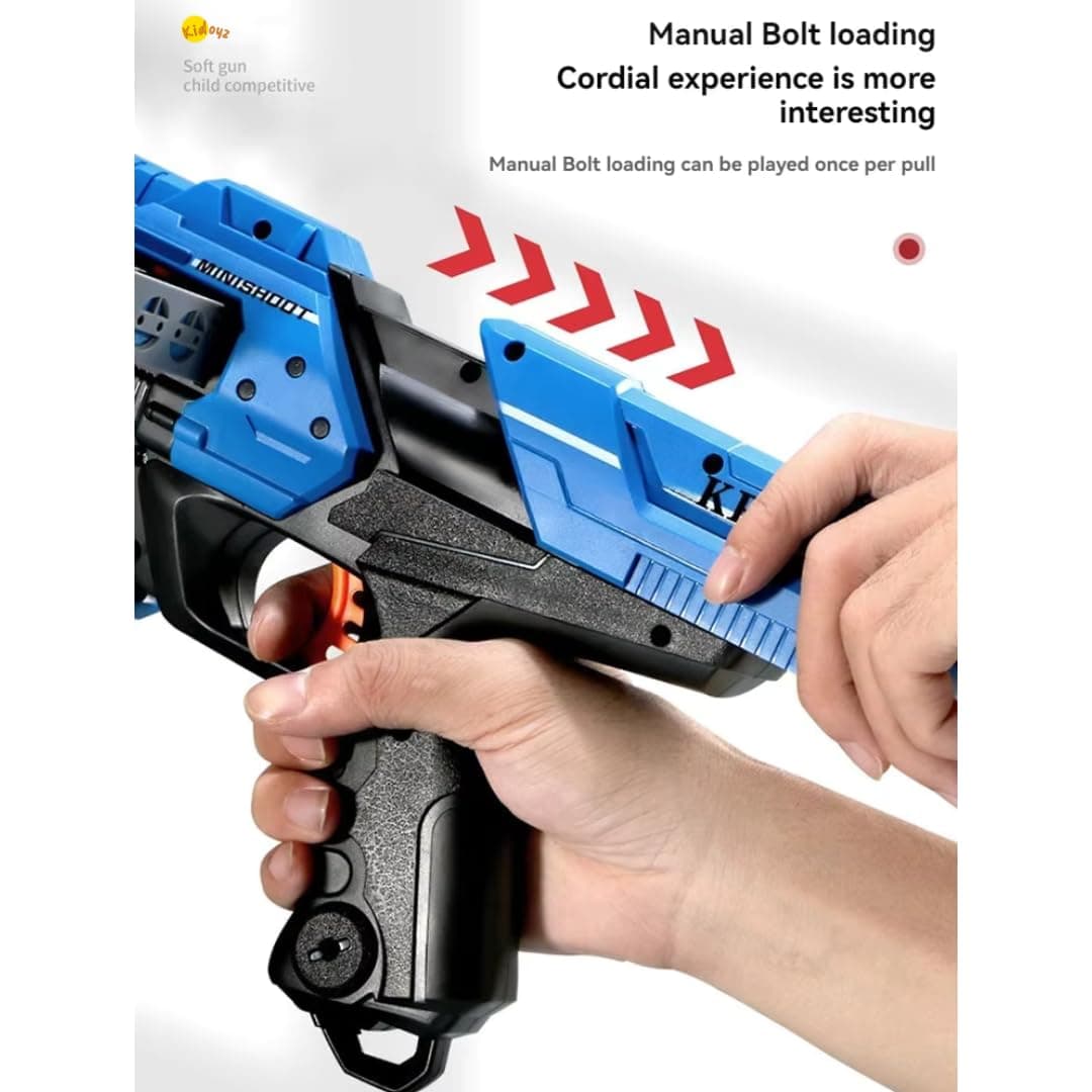 Kidoyz Mega Shooter Foam Dart Gun for Kids – Blaster Toy with 12 Soft Bullets, Continuous Shooting Mode, Safe & Fun Play for Boys & Girls Age 6+ (Blue) — view 5