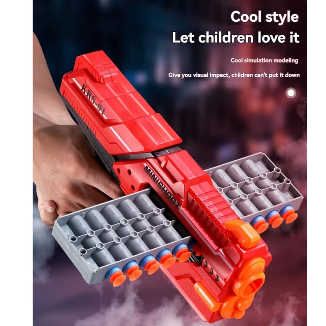 Kidoyz Mega Shooter Foam Dart Gun for Kids – Blaster Toy with 12 Soft Bullets, Continuous Shooting Mode, Safe & Fun Play for Boys & Girls Age 6+ (Blue) — view 6