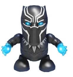 Kidoyz Dancing Black Panther Toy | Battery Operated Dance Hero Superhero Figure with Glowing LED Eyes & Hands | Gift for Kids